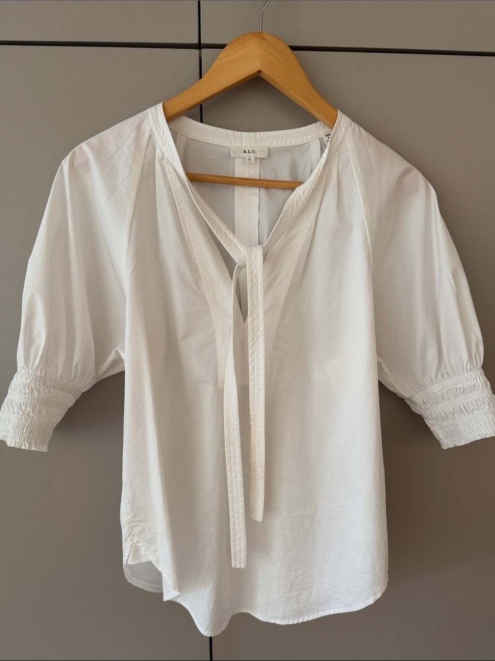 A.L.C. White poplin Eliya blouse size 6